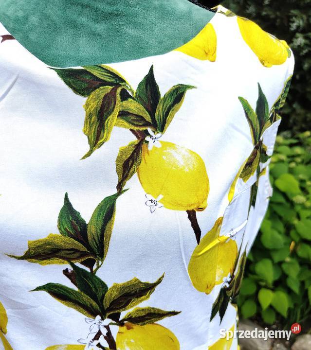 Sukienka retro 42 XL 44 XXL midi cytryny lemon Spódnice i sukienki sprzedam