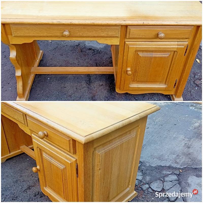 Biurko Drewniane Masywne Uniwersalne Prawe lewe śląskie Zabrze