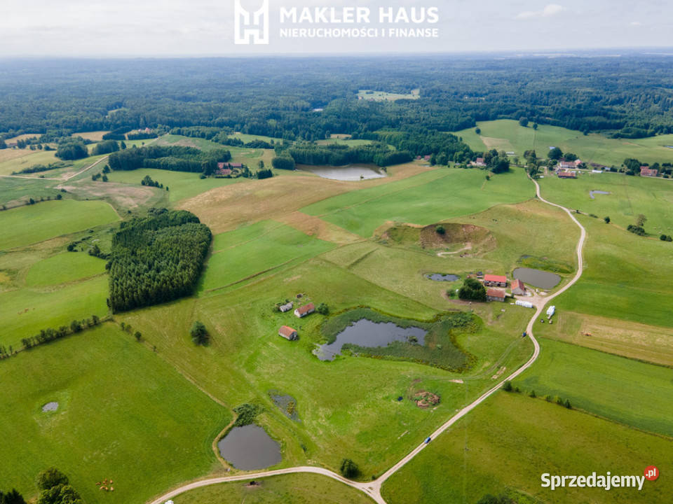 Siedlisko 4 ha ze stawem Puszcza Borecka Mazury dachówka