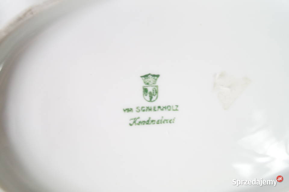 SCHERHOLZ wyjątkowa patera porcelanowa kwiaty wielkopolskie Gizałki