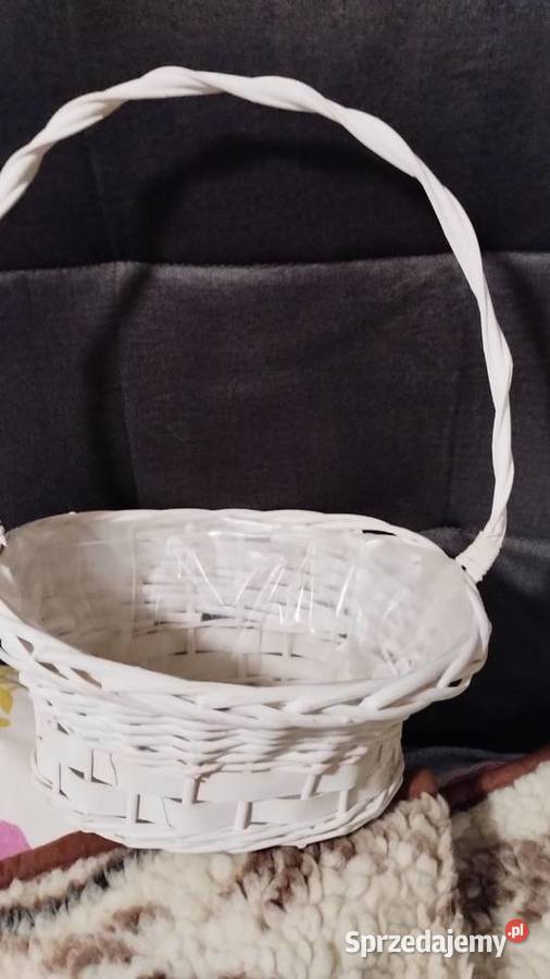kosz ozdobny na kwiaty słodycze biały Poznań