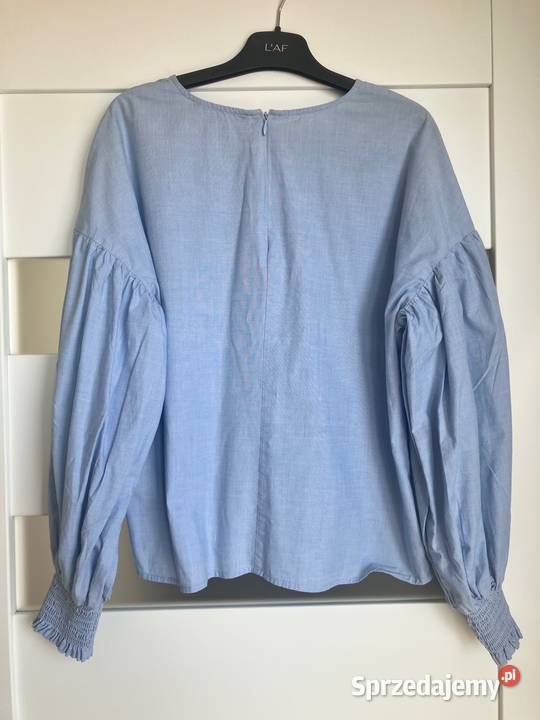 Bluzka koszula Only błękitna bawełniana hafty Nisko