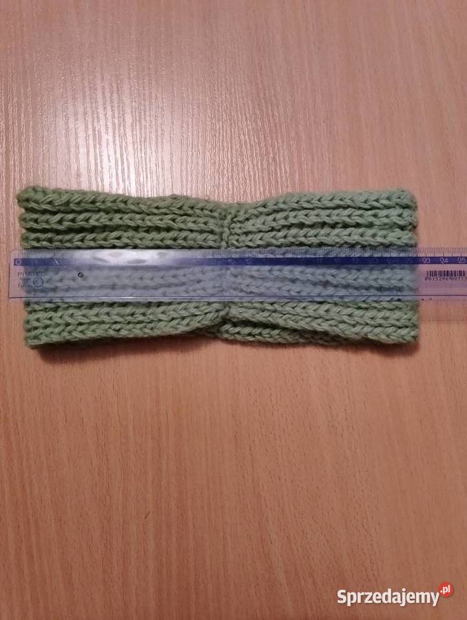 Ciepła szeroka OPASKA na głowę wełniana na zimę Uniseks Złotniki