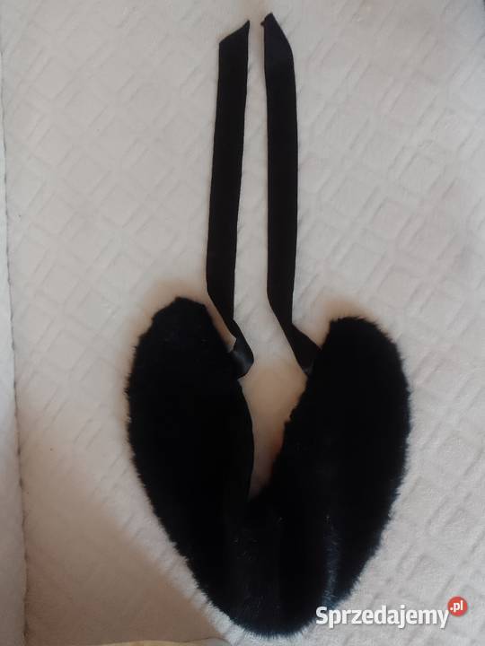 Czarny Futrzany kołnierz z Londynu Top Vintage małopolskie Kraków