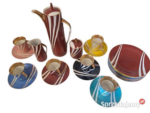 Komplet kawowy Krokus na 6 osób Porcelana i szkło Orzesze
