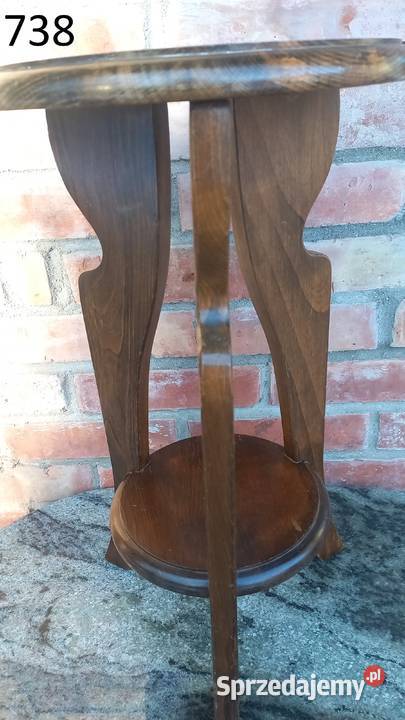 Kwietnik dębowy drewniany okrągły Stojak na zachodniopomorskie Gawroniec