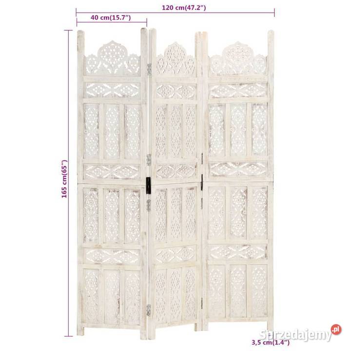 vidaXL Parawan 3panelowy rzeźbiony mazowieckie Warszawa