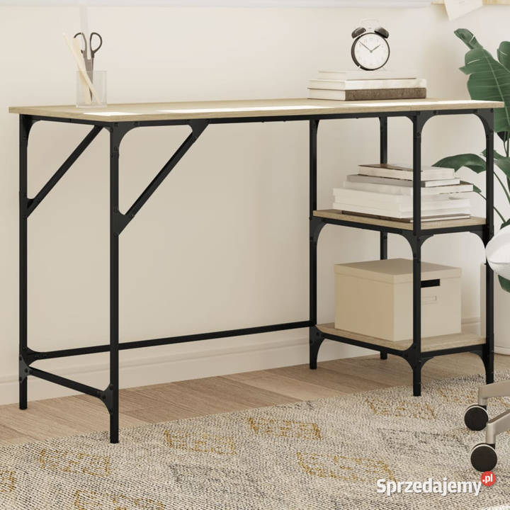 Biurko dąb sonoma 120x50x75 metal i materiał