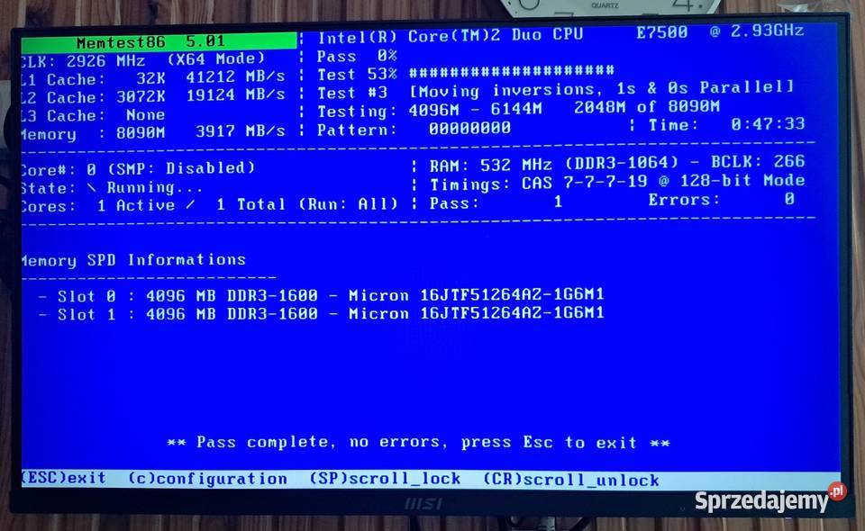 Komputer dwurdzeniowy Intel osiem giga ramu Kraków