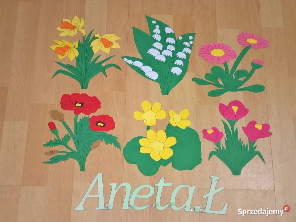 Wiosenne kwiaty dekoracje z brystolu 504 102 444 Garwolin