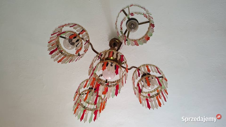 Żyrandol prl z krysztalami sprzedam