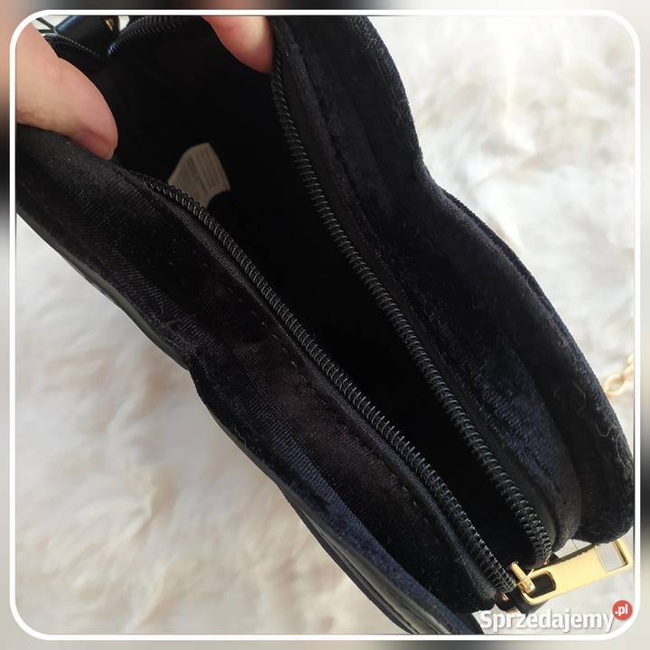 Torebka aksamitna serce na łańcuszku Koszalin