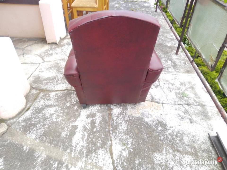 Fotel na kółkach fotele PRL imitacja skórzana 94cm Łódź