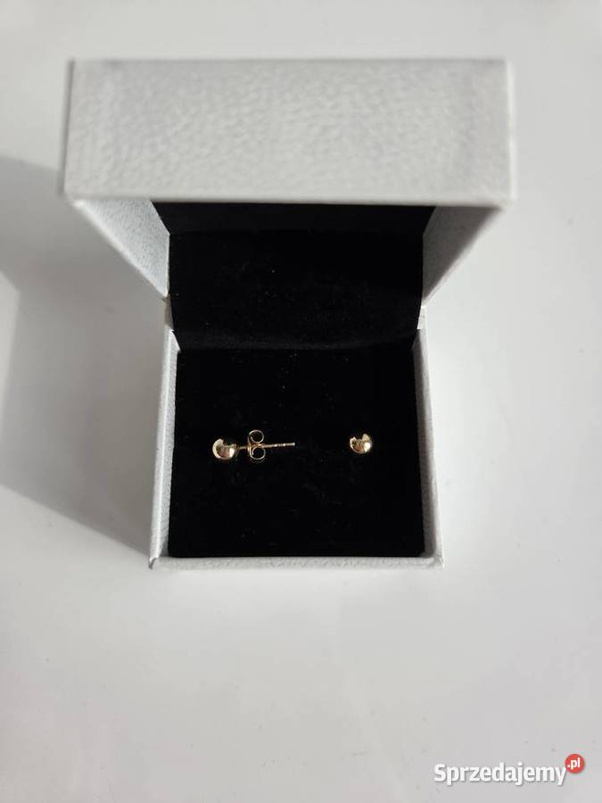 Kolczyki kulki srebrne pozłacane wkrętki sztyfty małopolskie sprzedam