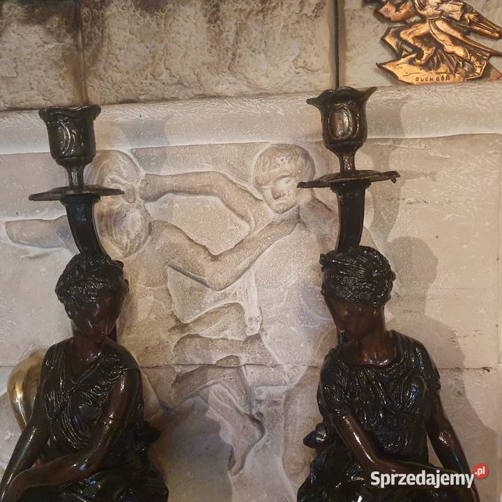 Dwie duże figuralne podstawy do lamp naftowych Wrocław