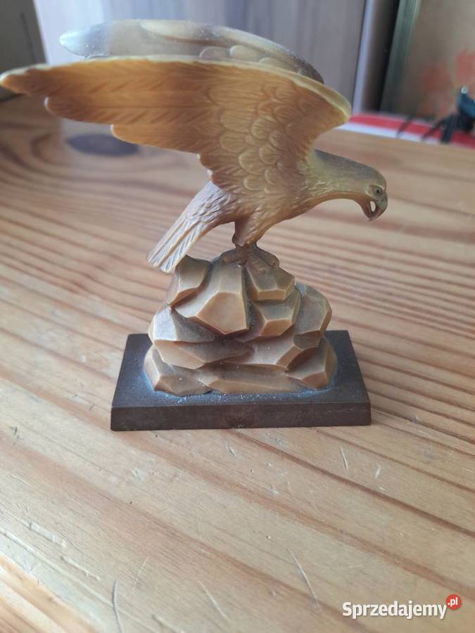 Vintage figurka orła z termometrem Kostrzyn nad Odrą