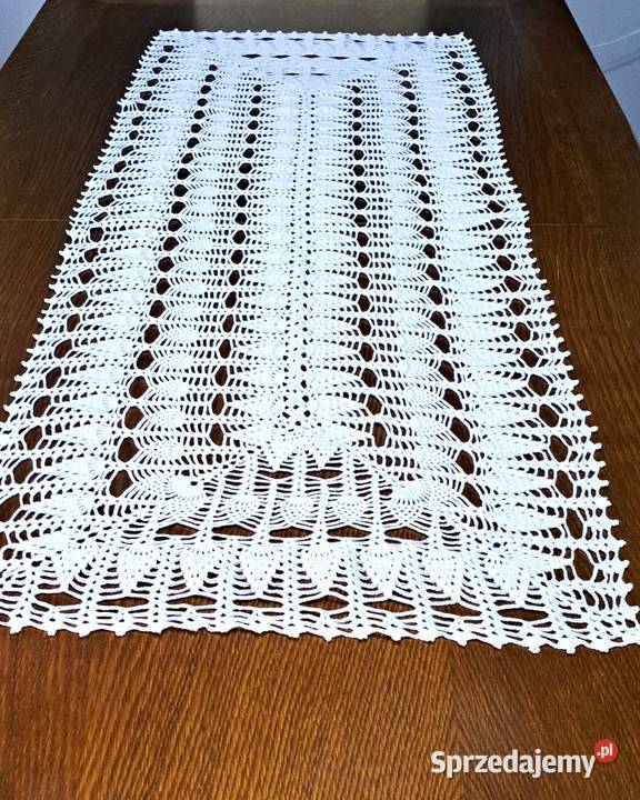 Bieżnik serwetka na szydełku rękodzieło biała Bieżniki Poznań sprzedam