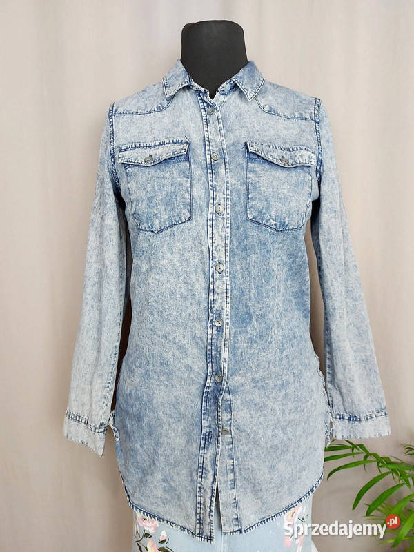 Koszula jeansowa damska z kołnierzykiem łódzkie