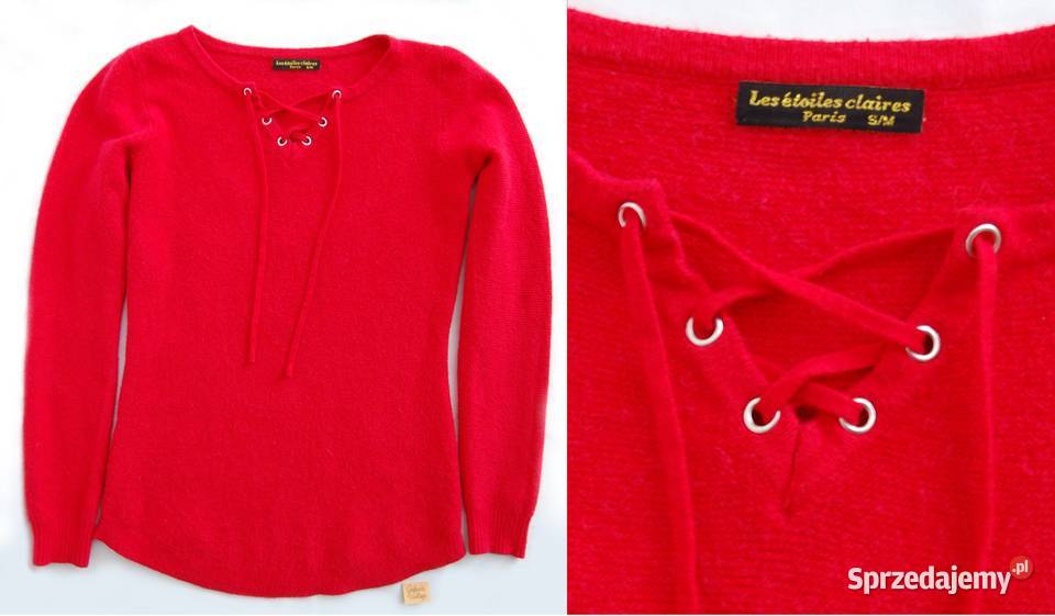Les Etoiles Claires Paris sweter damski czerwony