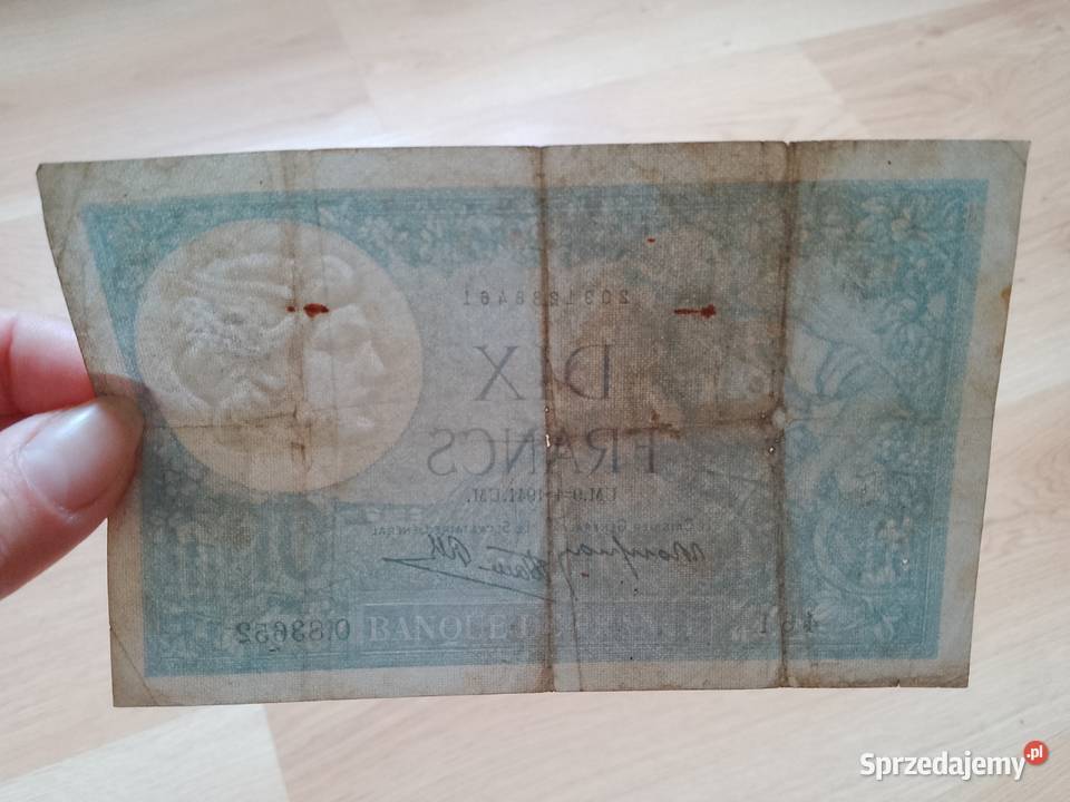 Banknot Francja France Dix Francs 10 franków dolnośląskie