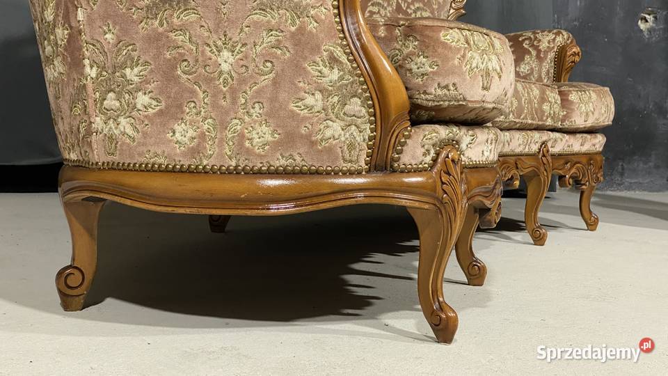 Barokowy komplet wypoczynkowy sofa czteroosobowa Meble Gryfice sprzedam