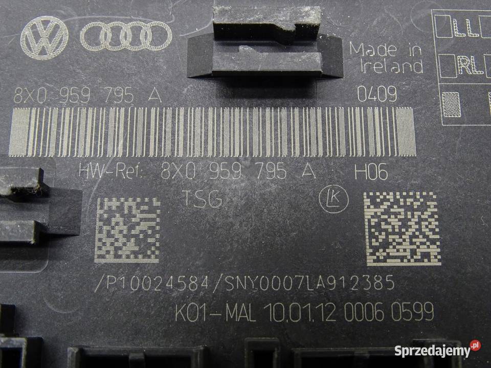 STEROWNIK MODUŁ DRZWI TYŁ 8X0959795A AUDI Q3 8U