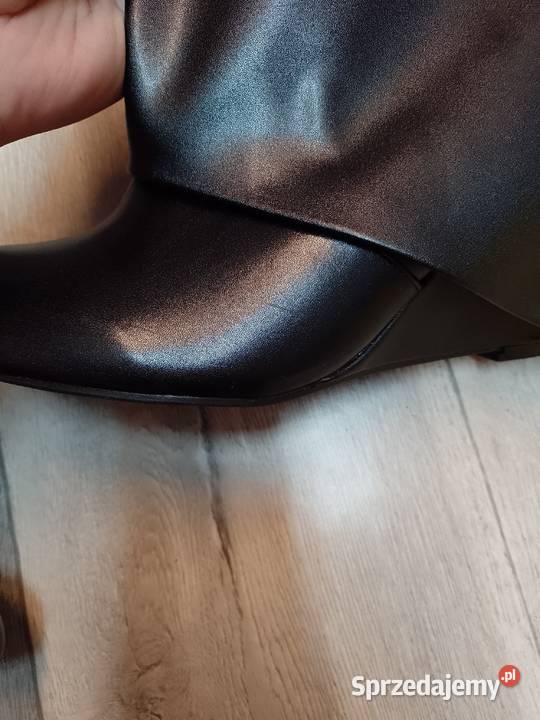 4243 Ekskluzywne czarne wygodne Kozaki kowbojki Kraków