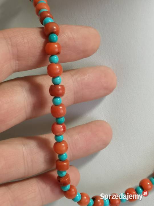 naszyjnik choker koral turkus Biżuteria dla Pań