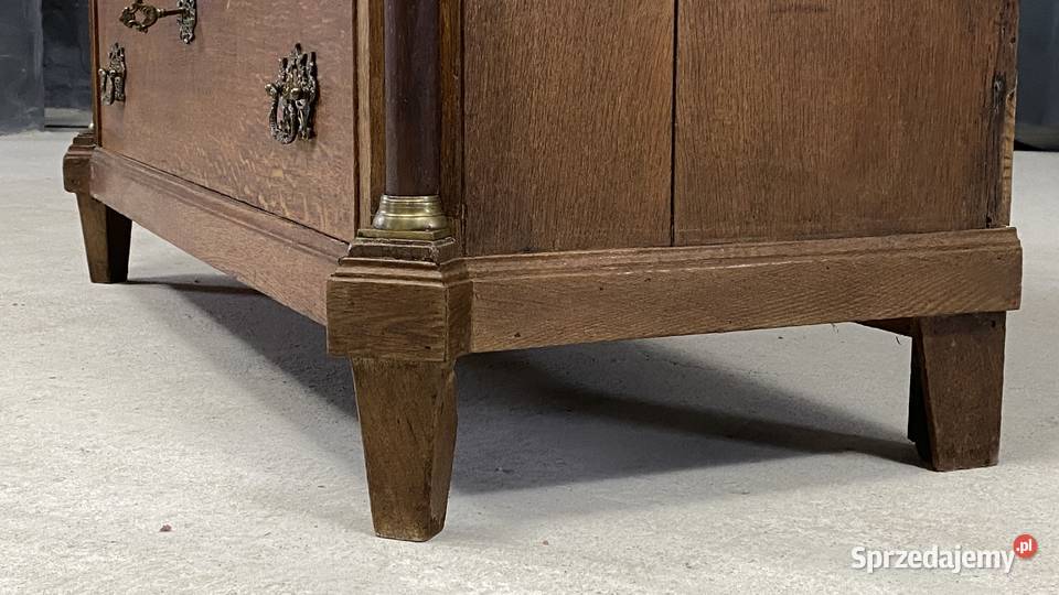 Sekretarzyk dębowy neorenesansowy koniec XIX w Meble