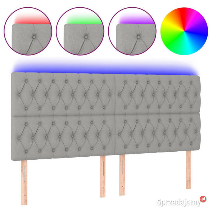 Zagłówek do łóżka z LED jasnoszary 200x7x118128 Warszawa