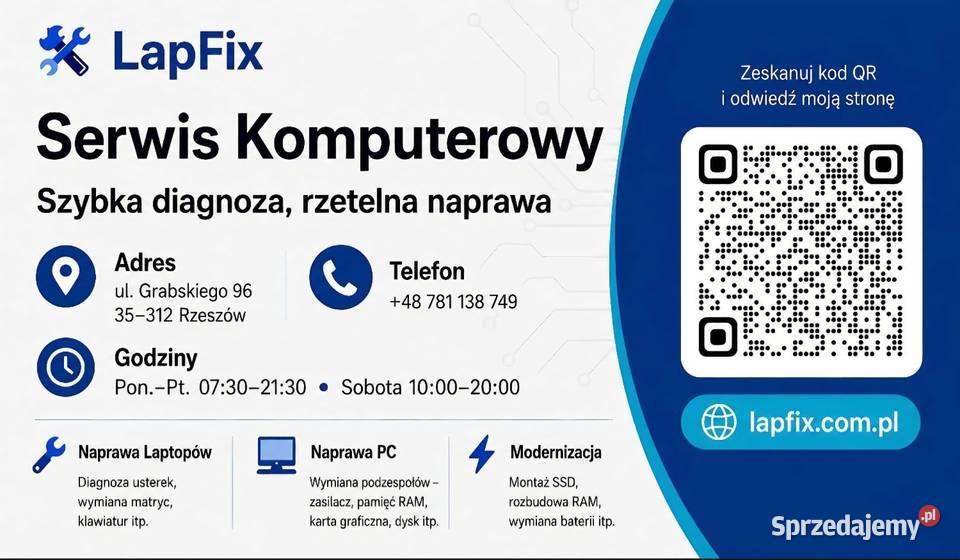 Lokalny serwis komputerowy LapFix Rzeszów
