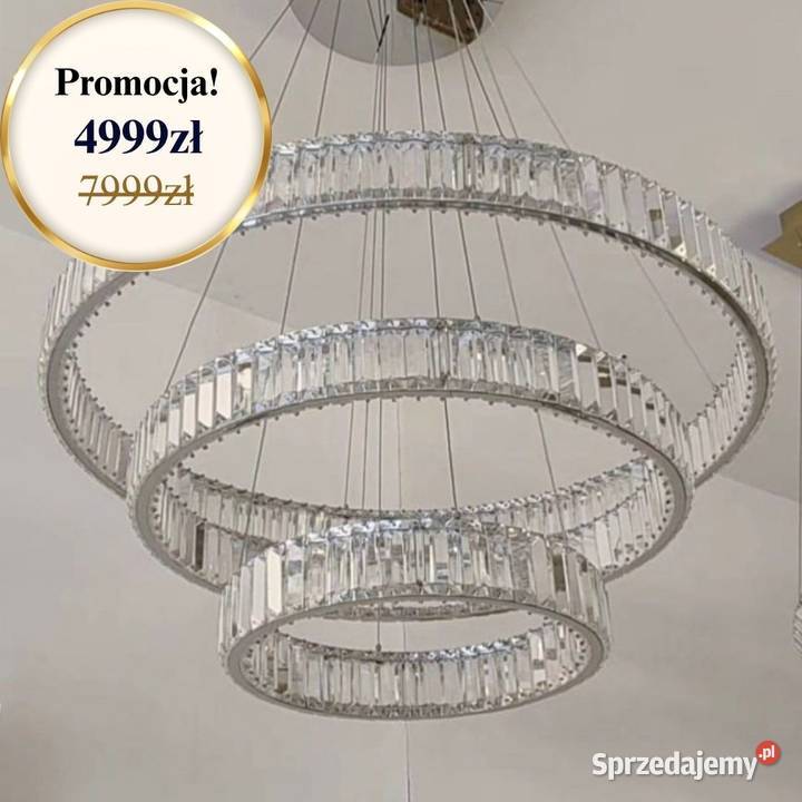 Żyrandol kryształowy srebrny nowoczesny do Lampy wiszące Lampy wiszące Warszawa