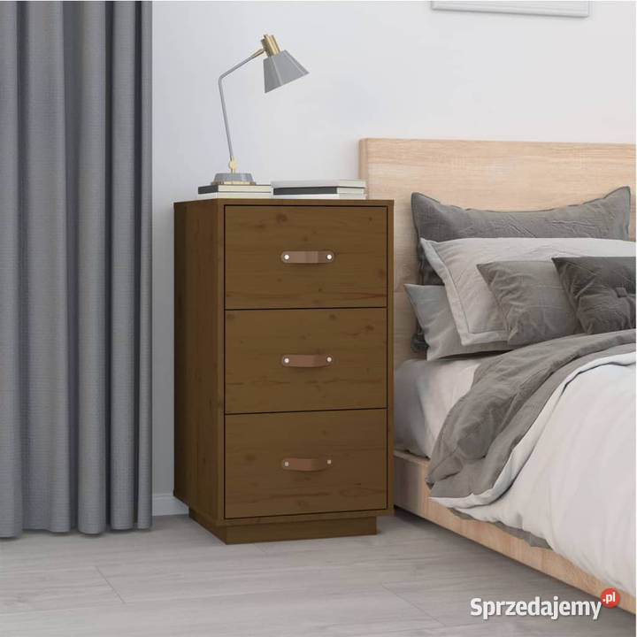 Szafka nocna miodowy brąz 40x40x75 lite drewno
