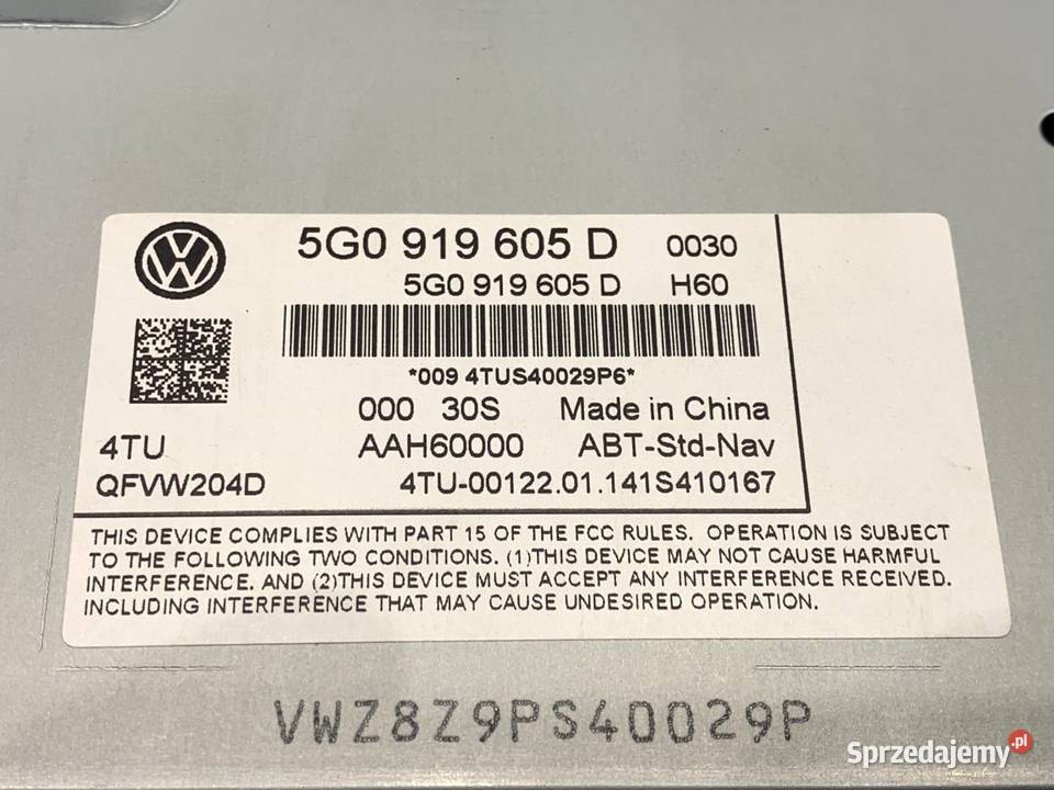 RADIO WYŚWIETLACZ VW GOLF VII 5G0919605D sprzedam