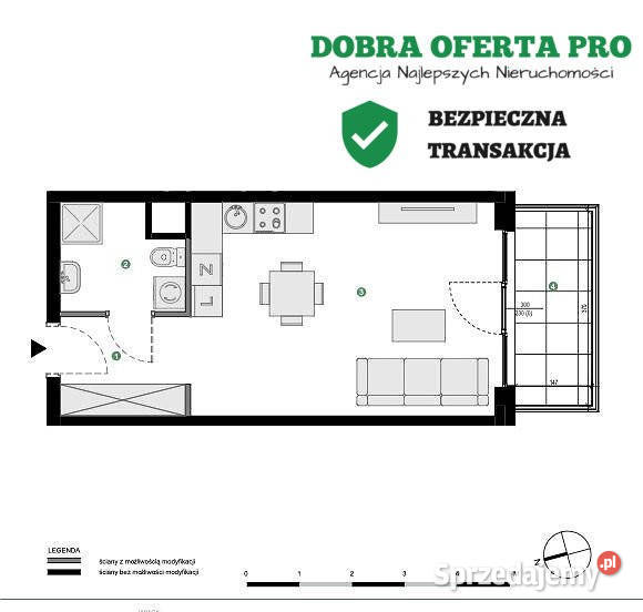 Kawalerka Oxygen Park Balkon Gdańsk Liczba pokoi 1 sprzedam