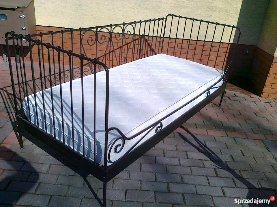 łóżko Rama Metalowe Ikea Meldal Czarne 90x200 Stelaż Mater Sulbiny