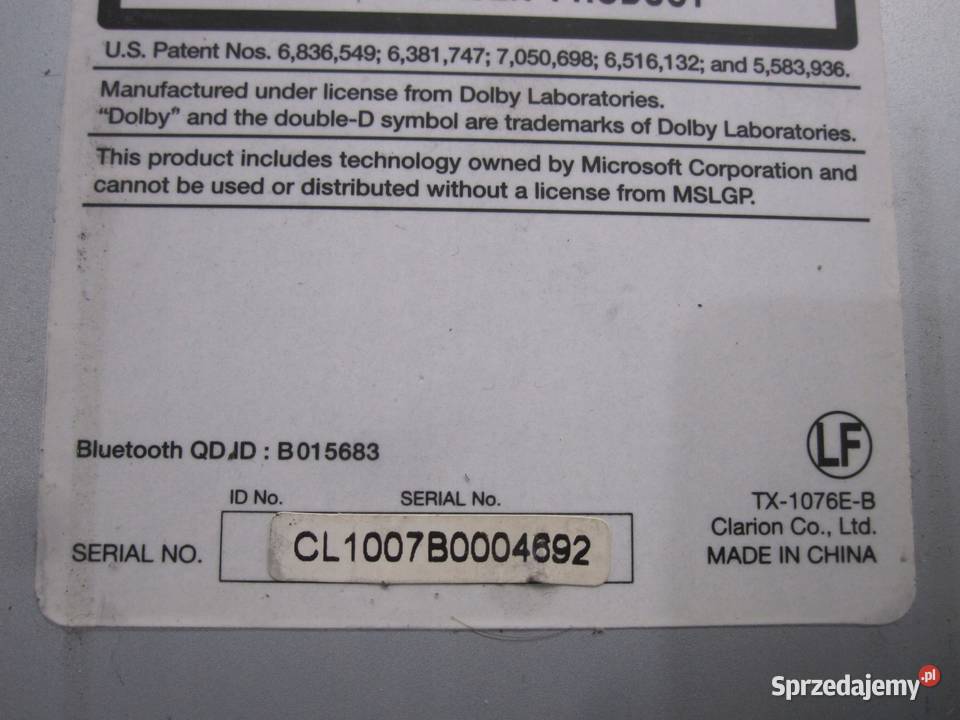 PEUGEOT 307 LIFT radio CLARION NX501ER Kielce