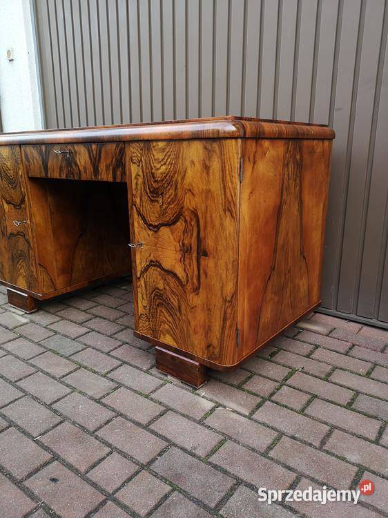 Biurko ARTDECO Orzech Zgrabne Stare Antyk Swarzędz sprzedam