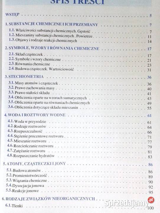 Chemia gimnazjalistów Zadania łatwych do Chełm sprzedam