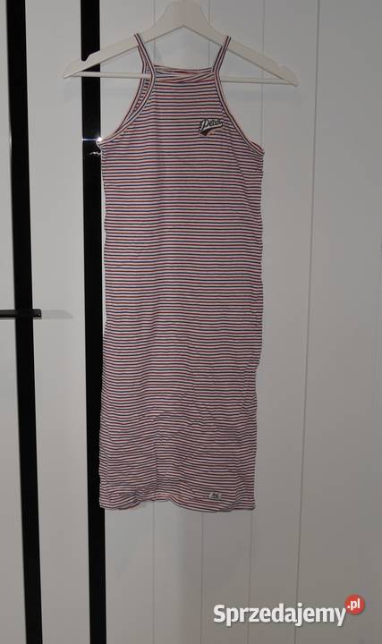 Primark długa sukienka w paski 146 152 czerwony
