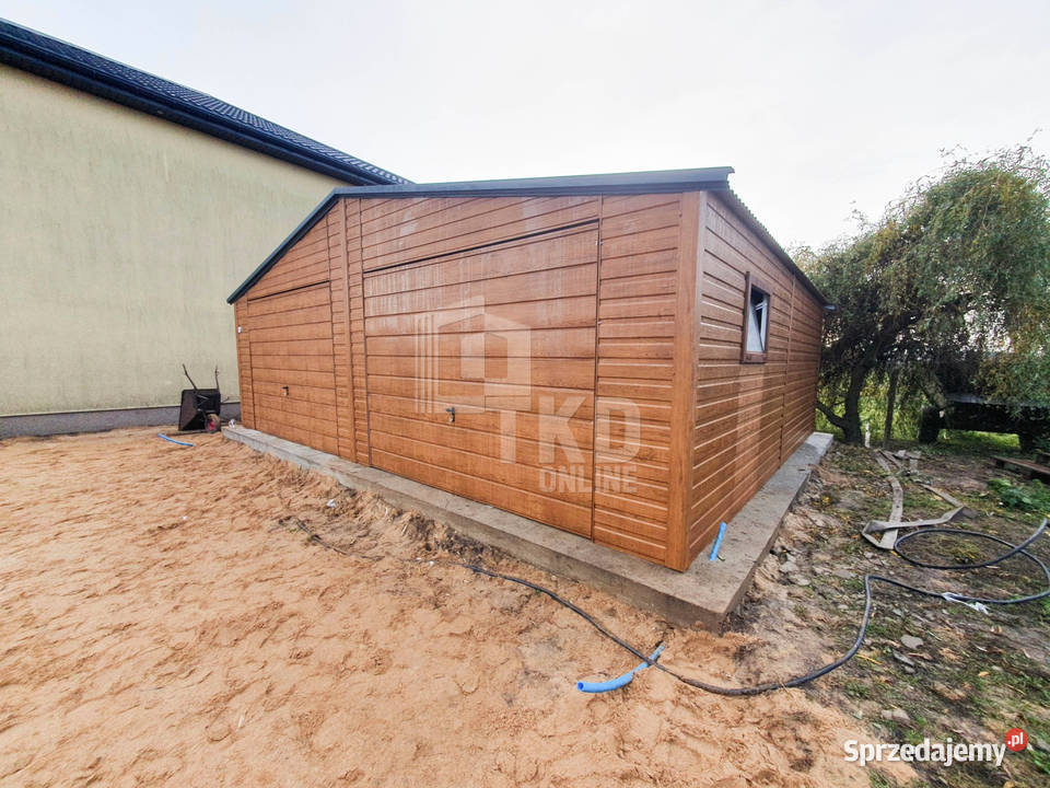 Garaż Blaszany 75x6 2x Brama okno jasny orzech zachodniopomorskie