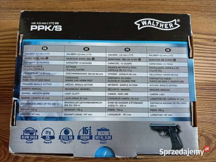 Wiatrówka Walther PPKS Blow Back 45 mm mazowieckie Nowa Wola