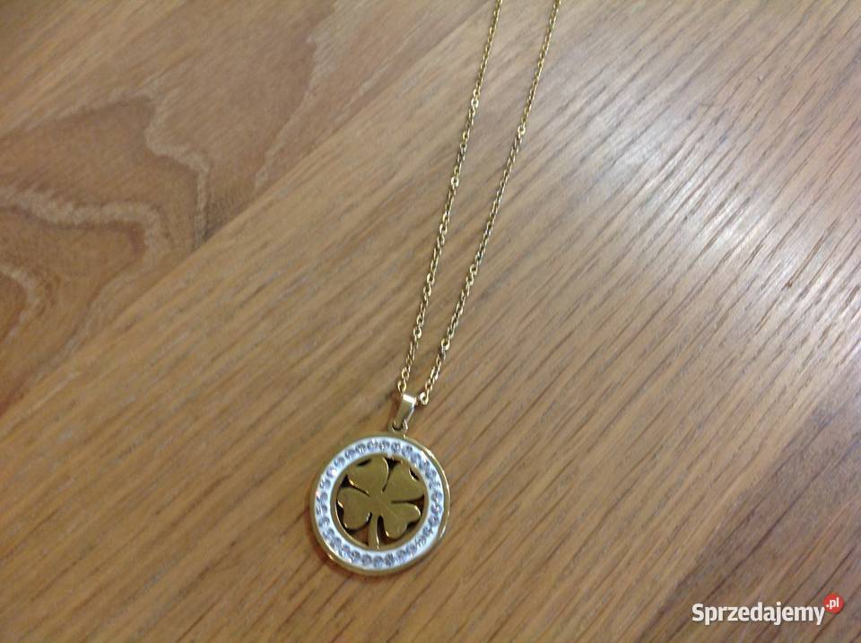 Damski Złoty Naszyjnik Choker z Koniczynką lubuskie Nowa Sól