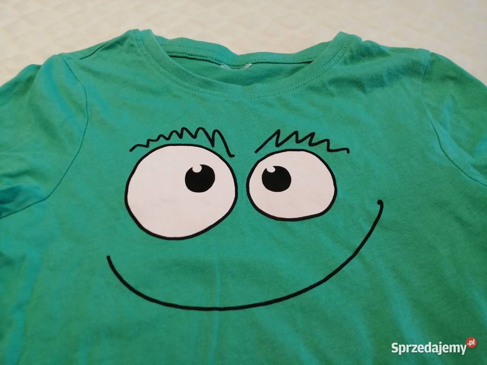 Koszulka krótki rękaw Tshirt zielona buźka 104 śląskie Czeladź