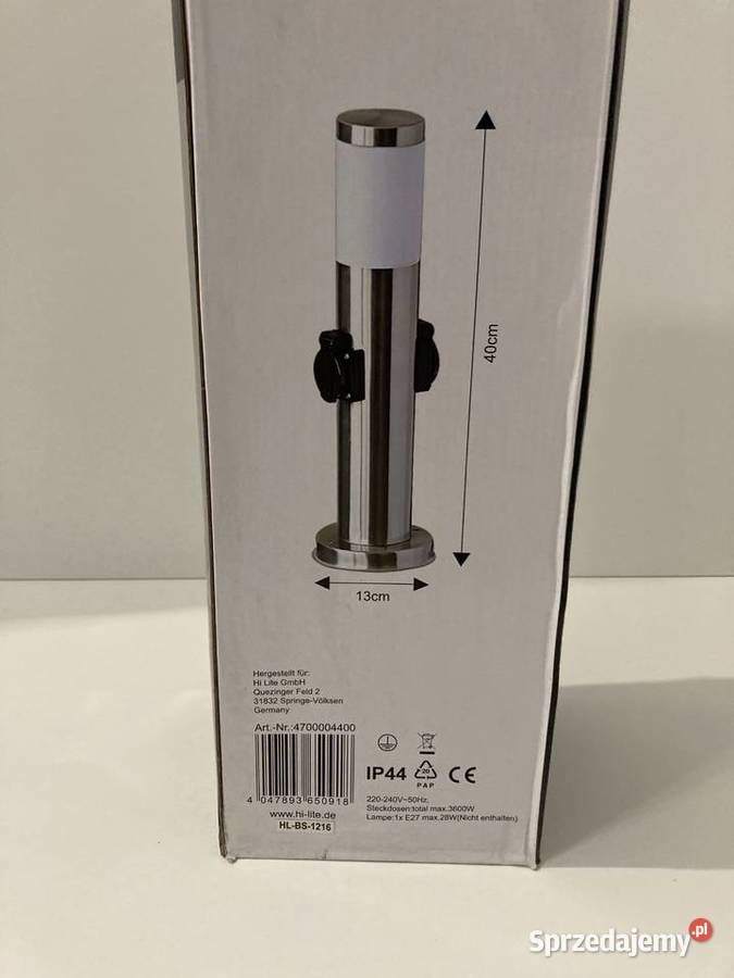 Lampa ogrodowa z 2 gniazdami 230V