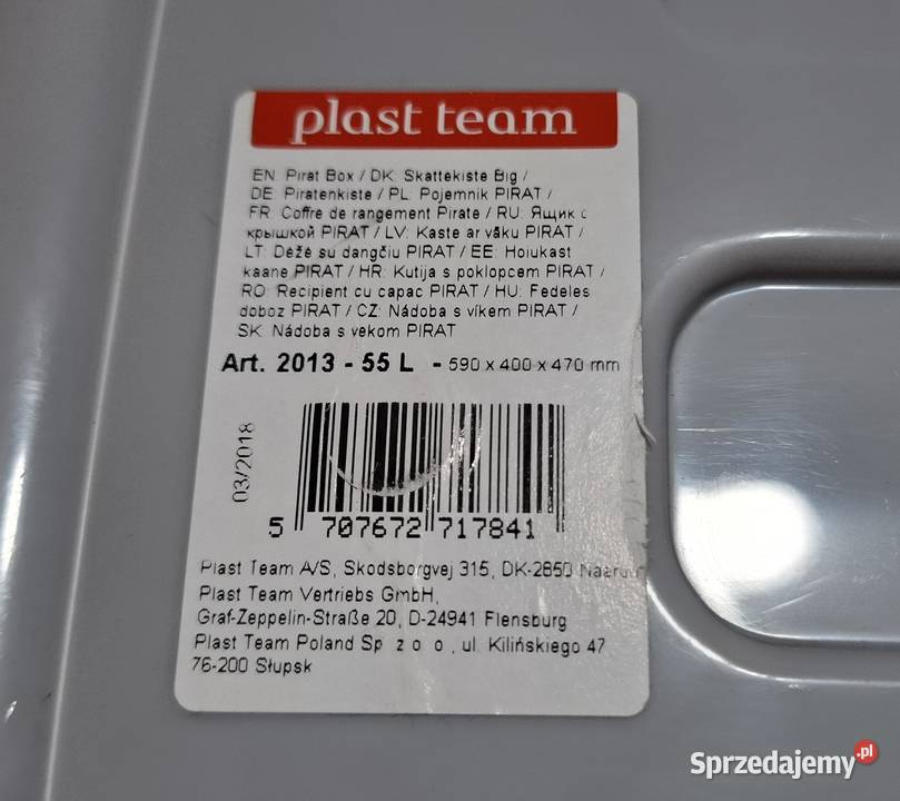 Pojemnik Pirat 55L 59x40x47 skrzynia piracka na Czeladź