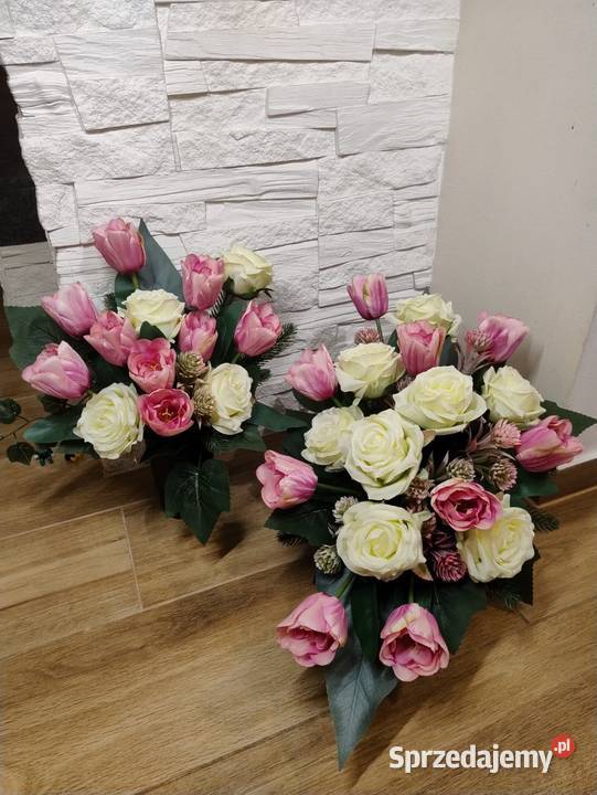 Stroik na cmentarz z wazonem wiązanka na grób Pozostałe Skierdy