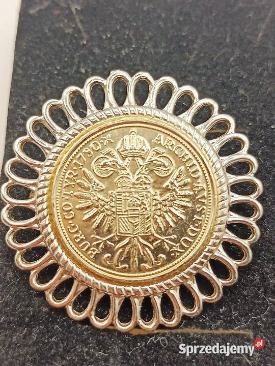 BIŻUTERIA BROSZKA PIĘKNA MONETA KWIAT lubelskie