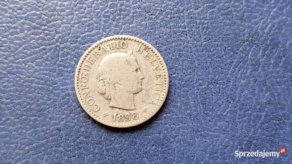 Stare monety 5 rappen 1898 Szwajcaria Numizmatyka Lesko