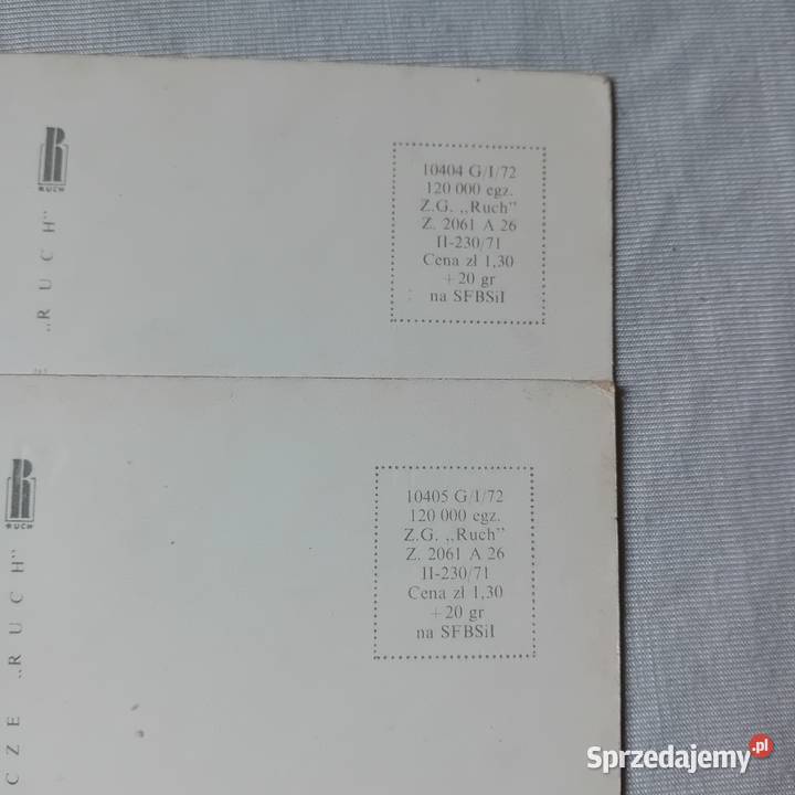 Dwie pocztówki wielkanocne z pisankami RUCH 1972 Koźminek